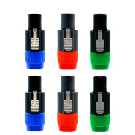 5 Core 4 Pole Speakon Connector with Twist Lock Audio Male Plug Speak-On 6 Packs - SPKN BGO 6PK
