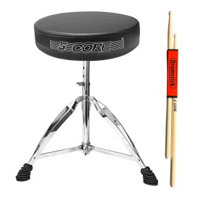 5 CORE Drum Throne Height Adjustable Guitar Stool Thick Padded Memory Foam DJ Chair Seat with Anti Slip Feet Multipurpose Musician Chair for Adults an