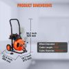 VEVOR Drain Cleaning Machine 100FT x 3/8 Inch, Sewer Snake Machine Auto Feed, Drain Auger Cleaner with 4 Cutter & Air-Activated Foot Switch for 1" to