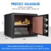 1.2 Cub Safe Box, 3 opening methods Safe for Money Valuables, Black