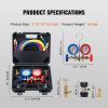 VEVOR AC Gauge Set - 3 Way AC Manifold Gauge Set for R134A R22 R12 R502 Refrigerant, Freon Gauges with 5ft Hoses, Couplers, Can Tap Works on Car Auto