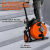 VEVOR Drain Cleaning Machine 75 FT x 1/2 Inch, Sewer Snake Machine Auto Feed, Drain Auger Cleaner with 4 Cutter & Air-Activated Foot Switch for 1" to