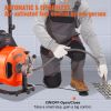 VEVOR Drain Cleaner Machine 100 FT x 1/2 Inch, Sewer Auger Auto Feed with 4 Cutter & Air-activated Foot Switch for 1" to 4" Pipes, Orange, Black