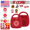4" Portable Bluetooth Speaker Outdoor Wireless Mini 40W with Loud Stereo and Booming Bass, USB, FM, 10H Playtime, LED Party Lights, Water Resistant 5