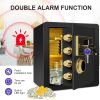 1.6 Cub Safe Box, 3 opening methods LCD display Safe for Money Valuables Black