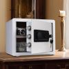 1.2 Cub Safe Box, 3 opening methods Safe for Money Valuables, White