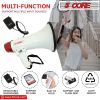 5 CORE 40W Megaphone Bullhorn Cheer Bull Horn Speaker Rechargeable Megafono 1000 Yard Range Siren Recording USB SD Card AUX Detachable Microphone for