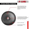 5 CORE 18 Inch Subwoofer Speaker 850W Peak High Power Handling 500W RMS 18" Replacement 8 Ohm Pro Audio DJ Sub Woofer - FR 18 190 MS