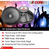 5 CORE 18 Inch Subwoofer Speaker 850W Peak High Power Handling 500W RMS 18" Replacement 8 Ohm Pro Audio DJ Sub Woofer - FR 18 190 MS
