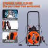 VEVOR Drain Cleaning Machine 100FT x 3/8 Inch, Sewer Snake Machine Auto Feed, Drain Auger Cleaner with 4 Cutter & Air-Activated Foot Switch for 1" to