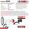 5 CORE 40W Megaphone Bullhorn Cheer Bull Horn Speaker Rechargeable Megafono 1000 Yard Range Siren Recording USB SD Card AUX Detachable Microphone for