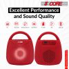 4" Portable Bluetooth Speaker Outdoor Wireless Mini 40W with Loud Stereo and Booming Bass, USB, FM, 10H Playtime, LED Party Lights, Water Resistant 5