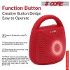 4" Portable Bluetooth Speaker Outdoor Wireless Mini 40W with Loud Stereo and Booming Bass, USB, FM, 10H Playtime, LED Party Lights, Water Resistant 5