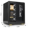 2 Cub Safe Box, 3 opening methods Safe for Money Valuables This safe contains a memory chip, and the password will not be lost, Black