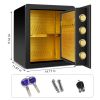 1.6 Cub Safe Box, 3 opening methods LCD display Safe for Money Valuables Black