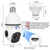 E27 WiFi Bulb Camera 1080P FHD WiFi IP Pan Tilt Security Surveillance Camera with Two-Way Audio Full Color Night Vision Flood Light Motion Tracking Si