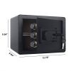 1 Cub Safe Box, 3 opening methods Safe for Money Valuables, Black