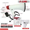 5 CORE 40W Megaphone Bullhorn Cheer Bull Horn Speaker Rechargeable Megafono 1000 Yard Range Siren Recording USB SD Card AUX Detachable Microphone for