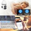E27 WiFi Bulb Camera 1080P FHD WiFi IP Pan Tilt Security Surveillance Camera with Two-Way Audio Full Color Night Vision Flood Light Motion Tracking Si