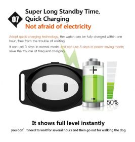 Mini Waterproof Dog GPS Tracker For Cats Pets With Collar Original Box 4 Frequency GPRS GPSLBS Location Free APP Free Shipping (Color: Black)