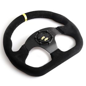 Car Modification Frosted Steering Wheel Racing (Color: Yellow)