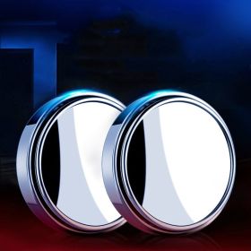 Rearview Mirror Car Small Round Mirror 360 Degree Adjustable Blind Spot Mirror Mirror Auxiliary Mirror Large Field Of View Small Round Mirror (Option: Silver-2pcs)