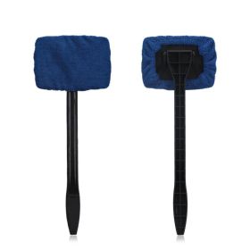 Car Window Cleaner Brush Kit Windshield Wiper Microfiber Wiper Cleaner Cleaning Brush Auto Cleaning Wash Tool With Long Handle (Color: Dark Blue)
