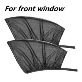 Car Front&Rear Side Curtain Sun Visor Shade Mesh Cover Insulation Anti-mosquito Fabric Shield UV Protector Car Accessories Car Side Window Sunshades W (Option: 2pc Front window)