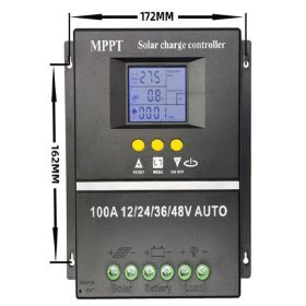 MPPT 60A 80A 100A Solar Charge Controller 12V 24V 36V 48V Auto Controller Solar PV Regulators Battery Charger with LCD Dual USB (Rated Voltage: 12V 24V 36V 48V Auto, Current: 60A)