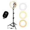 10" LED TIK Tok Ring Light with Tripod Stand Phone Holder Ringlight Stand for Makeup Tiktok Live Zoom Halo Light 5 Core RL10