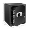2 Cub Safe Box, 3 opening methods Safe for Money Valuables, Black