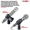 5 Core Microphone Stand + Phone Holder Floor Boom Mic Stand Gooseneck + Tablet Holder Collapsible Adjustable Tripod Mic Stand w Two Mic Clips + Carry