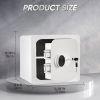 1.5 Cub Safe Box, 3 opening methods Safe for Money Valuables, White