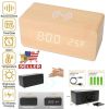 Voice Control Brightness Adjustment Digital Alarm Clock Qi-Wireless Charger Time Temperature Calendar Display Clock