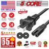 5 Core 6ft & 12ft 2 Prong Non-Polarized AC Wall Power Cable 2 Slot Cord for HP Dell Samsung Sony Asus Acer Toshiba Laptop Charger LED LCD Monitor Repl