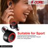 5 CORE Wireless Earbuds, Bluetooth 5.0 Noise Cancelling Headphones w/Charging Case- 132Hrs Play Time, Built-in Microphone IPX8 Waterproof for Sports W