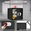 1.5 Cub Safe Box, 3 opening methods Safe for Money Valuables, Black