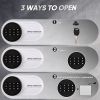 1.5 Cub Safe Box, 3 opening methods Safe for Money Valuables, White