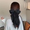 1/2pcs Bow Ribbon Hair Clip Fashion Simple Solid Satin Spring Clip Hair Pin Elegant Retro Headband Clips Girls Hair Accessories
